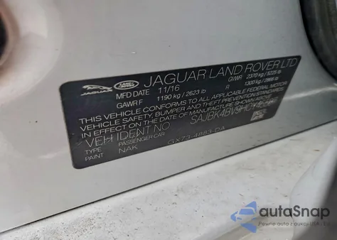 2017 Jaguar Xf Prestige из США, поврежденный, VIN SAJBK4BV9HCY45587